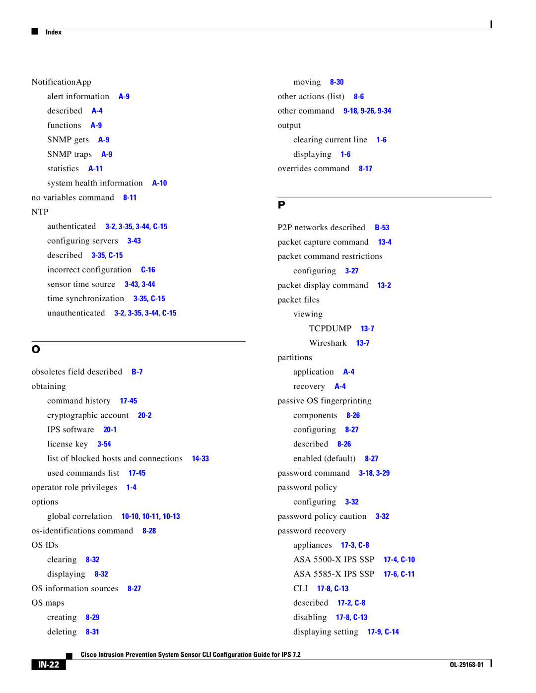 Cisco Systems IPS4510K9 manual IN-22 