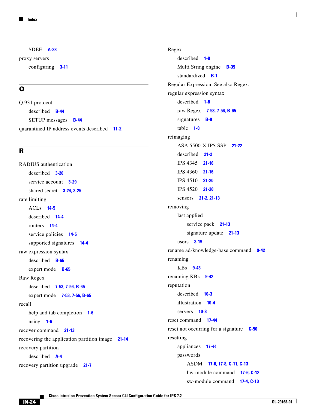 Cisco Systems IPS4510K9 manual IN-24 