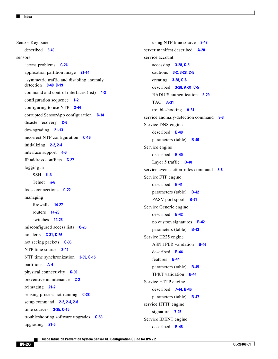 Cisco Systems IPS4510K9 manual IN-26 