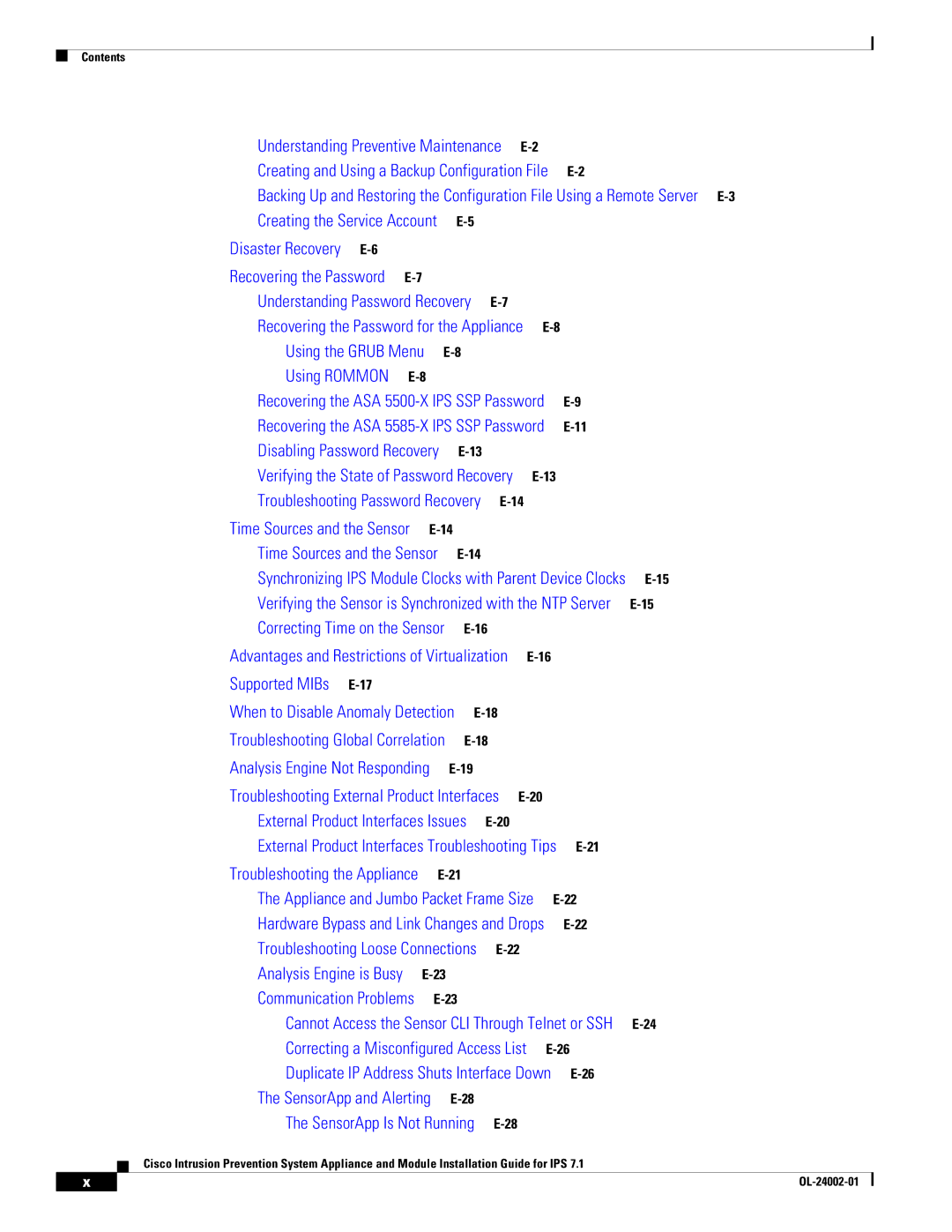 Cisco Systems IPS4520K9 manual Supported MIBs 