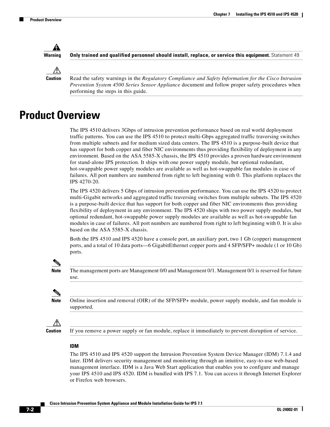 Cisco Systems IPS4520K9 manual Idm 