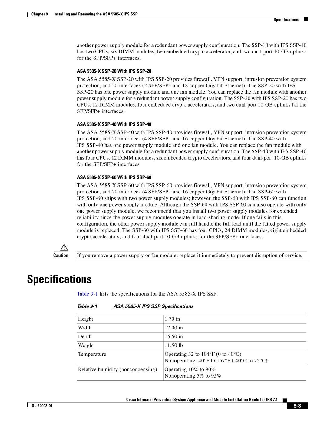 Cisco Systems IPS4520K9 manual ASA 5585-X SSP-20 With IPS SSP-20, ASA 5585-X SSP-40 With IPS SSP-40 