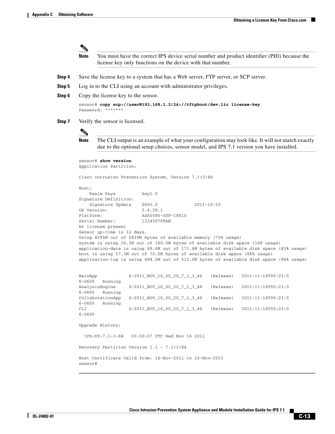 Cisco Systems IPS4520K9 manual Verify the sensor is licensed, Cli 