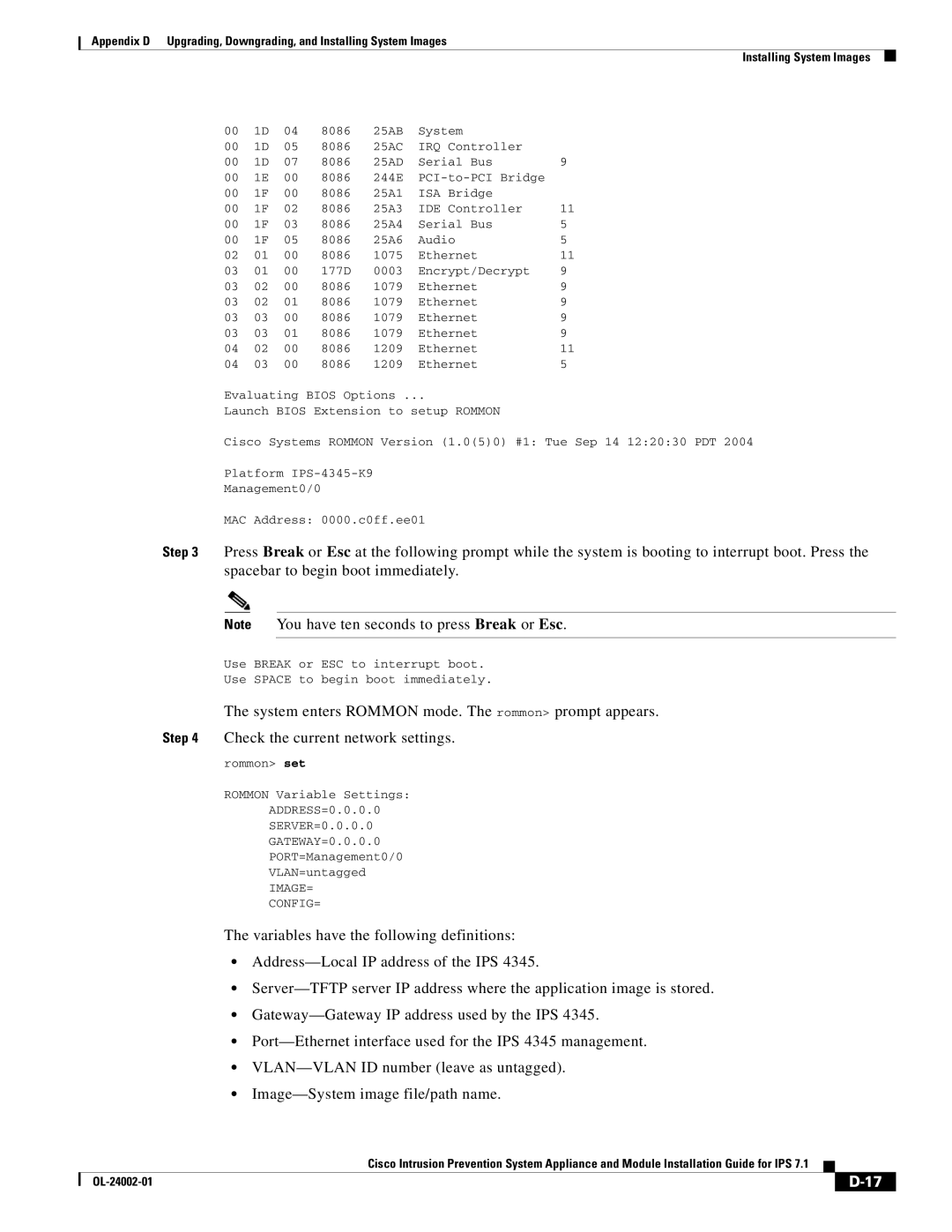 Cisco Systems IPS4520K9 manual Image= Config= 