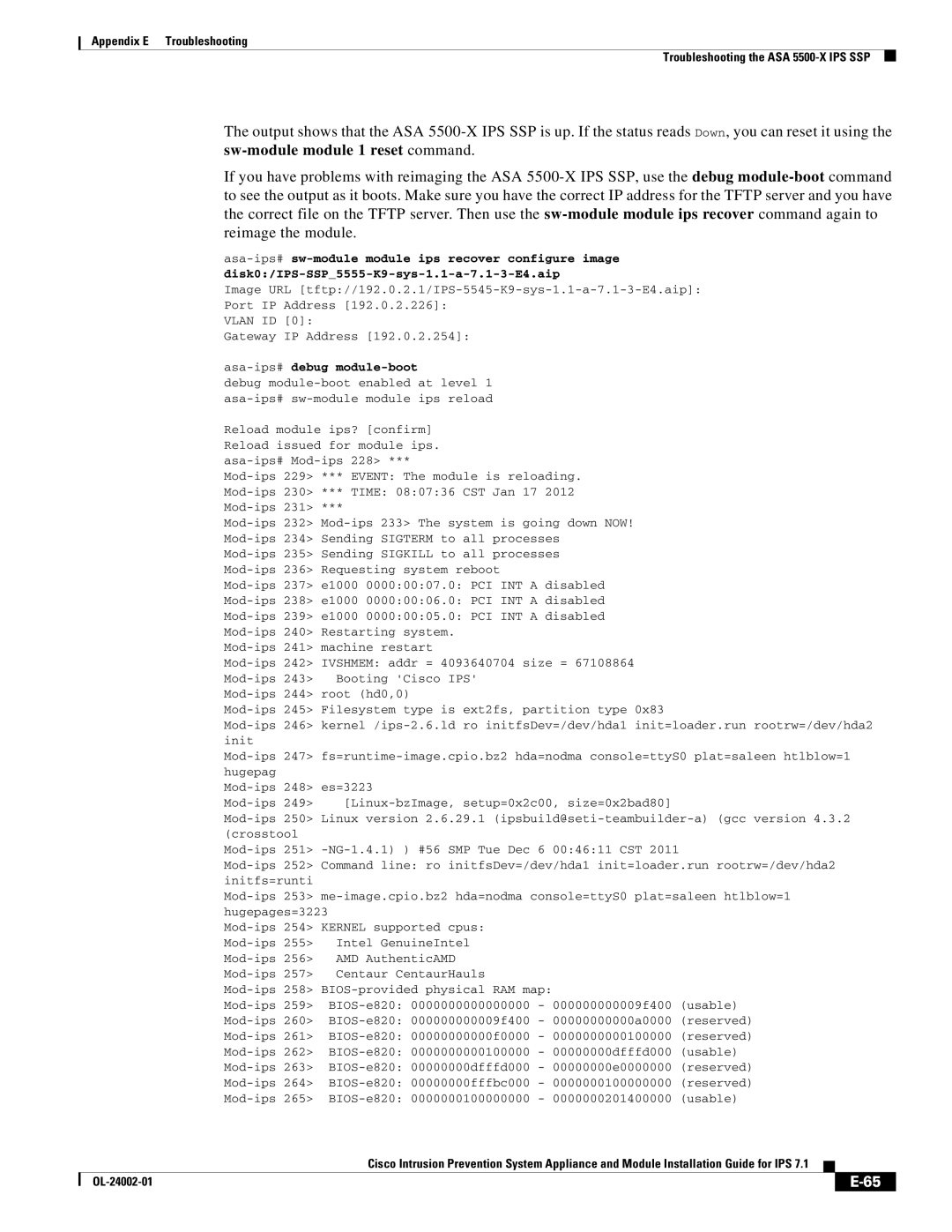 Cisco Systems IPS4520K9 manual Asa-ips#debug module-boot 