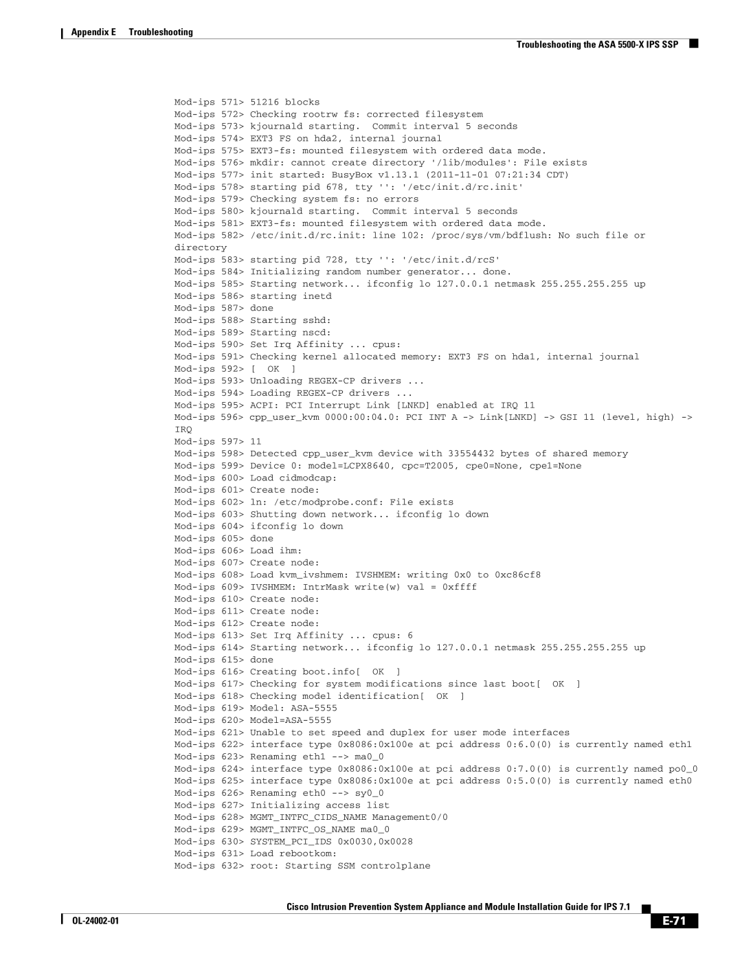 Cisco Systems IPS4520K9 manual Irq 