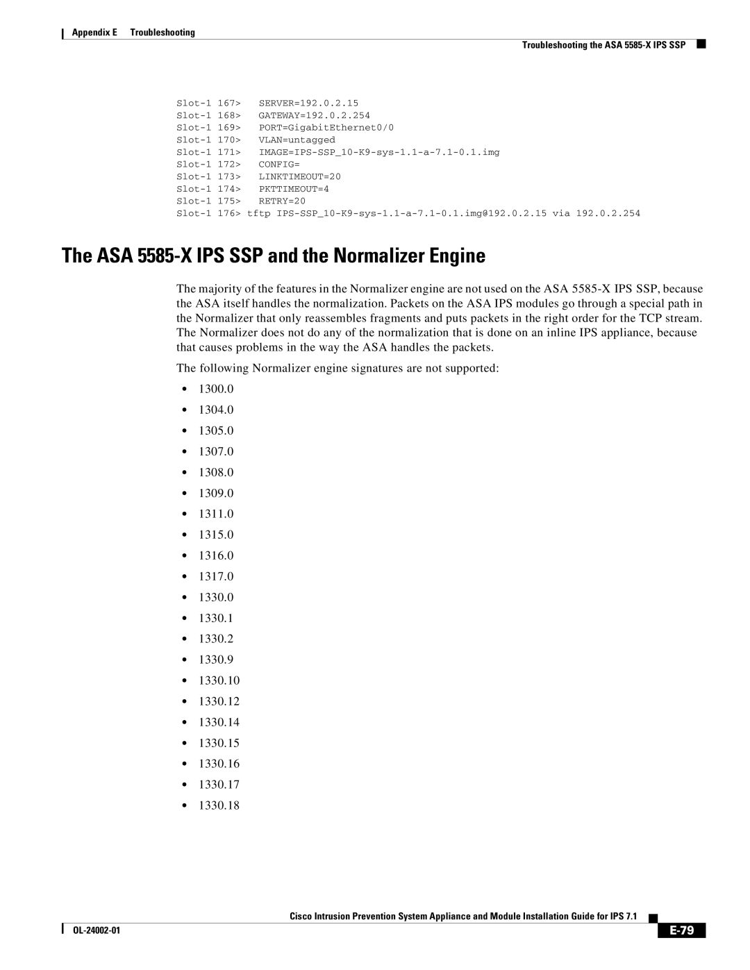 Cisco Systems IPS4520K9 manual ASA 5585-X IPS SSP and the Normalizer Engine 