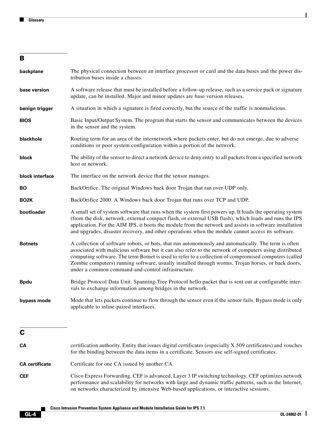 Cisco Systems IPS4520K9 manual Certificate for one CA issued by another CA, GL-4 