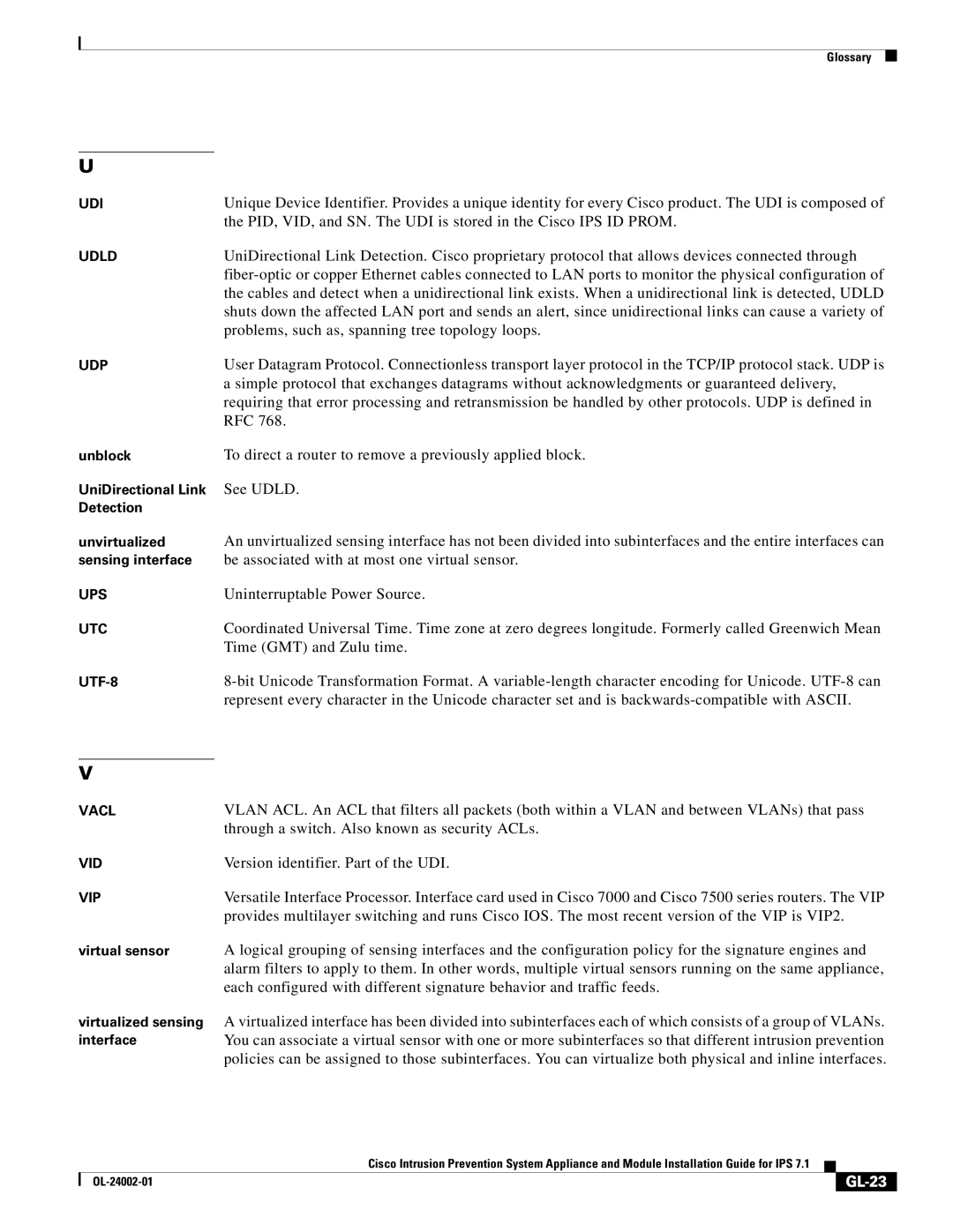 Cisco Systems IPS4520K9 manual GL-23 