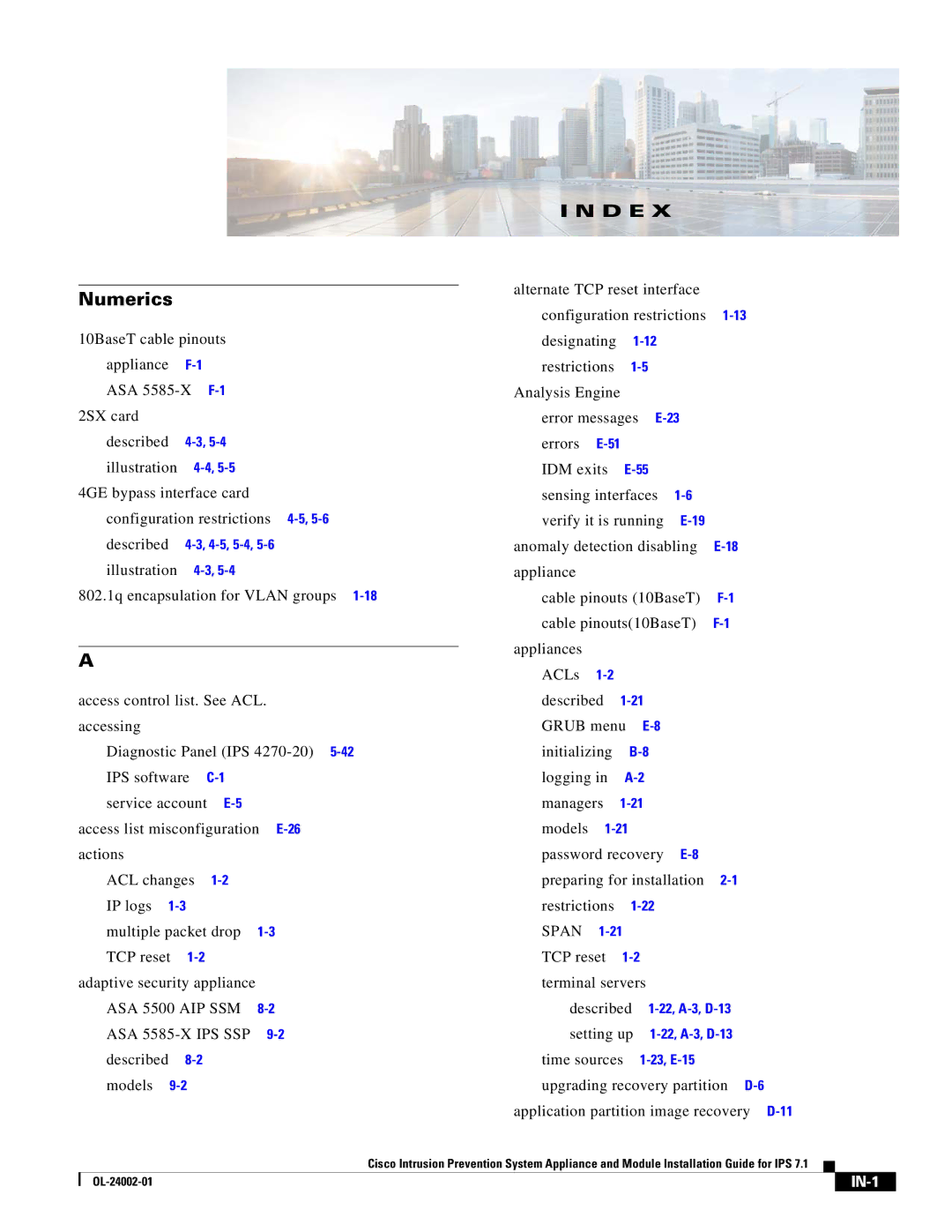 Cisco Systems IPS4520K9 manual Span, IN-1 