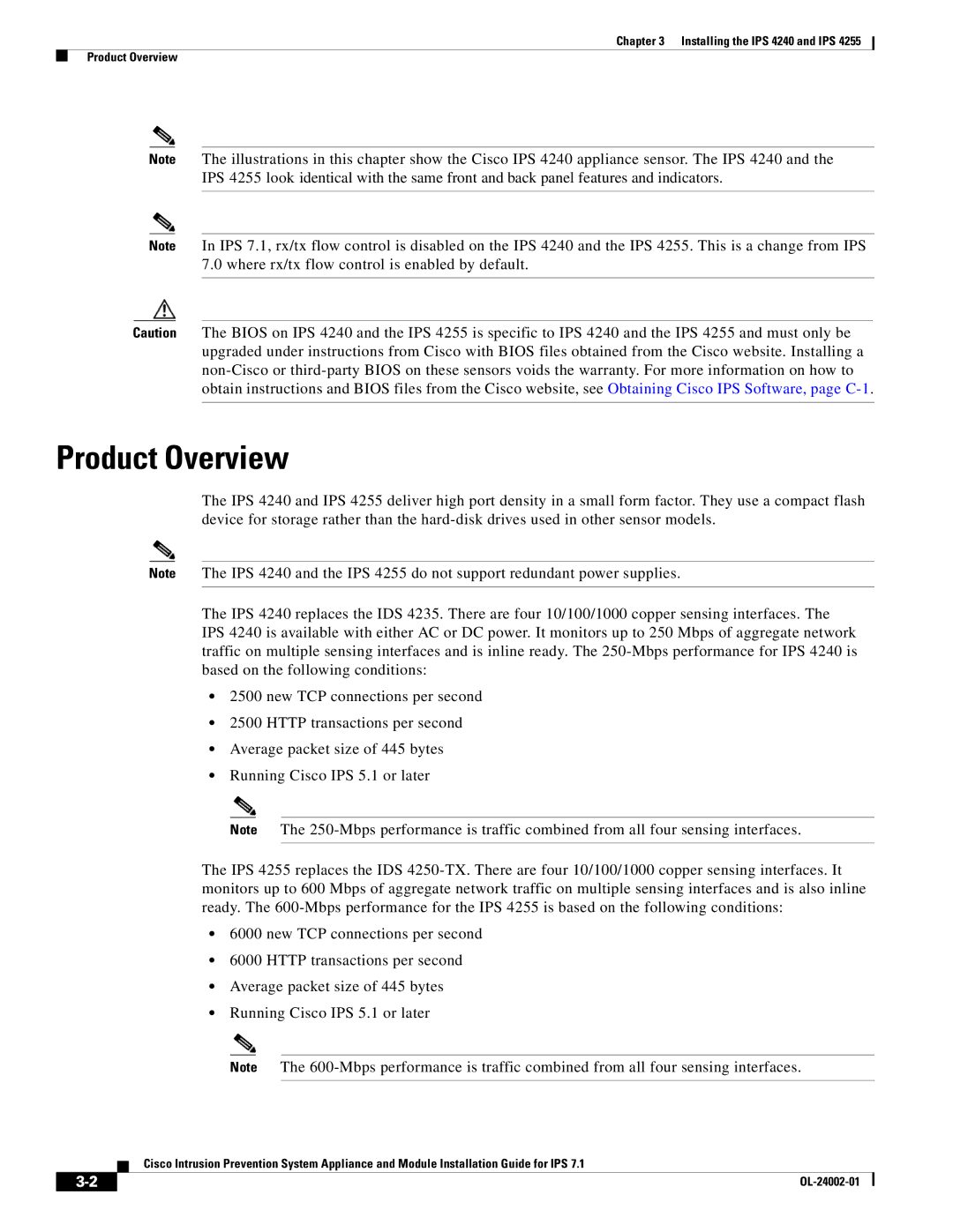 Cisco Systems IPS4520K9 manual Product Overview 