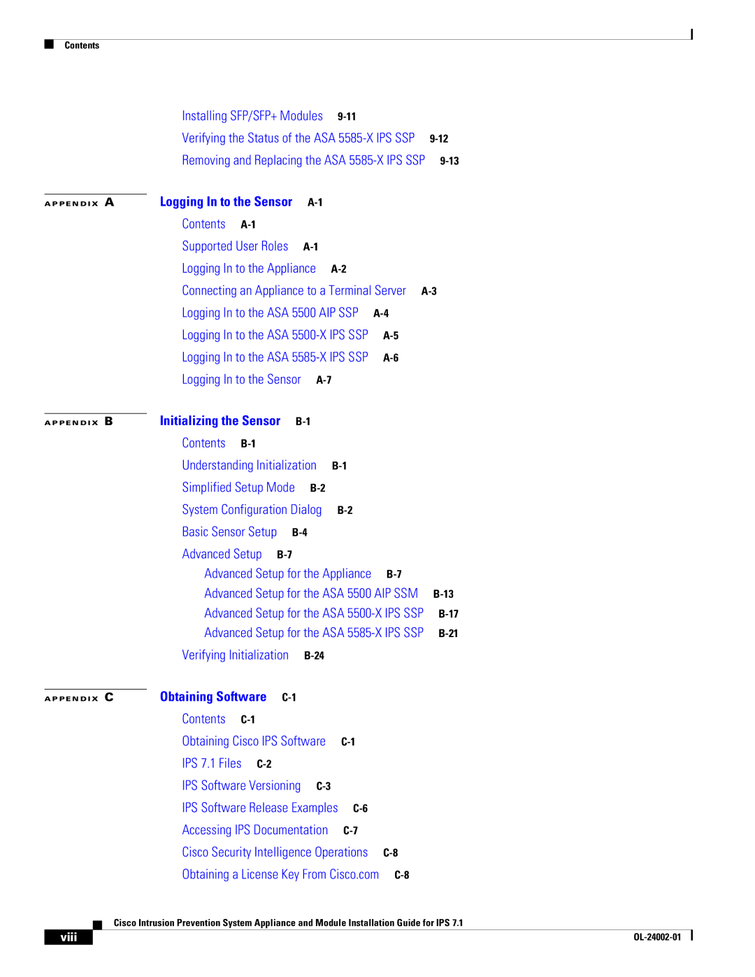 Cisco Systems IPS4520K9 manual Logging In to the ASA 5500 AIP SSP A-4, Viii 