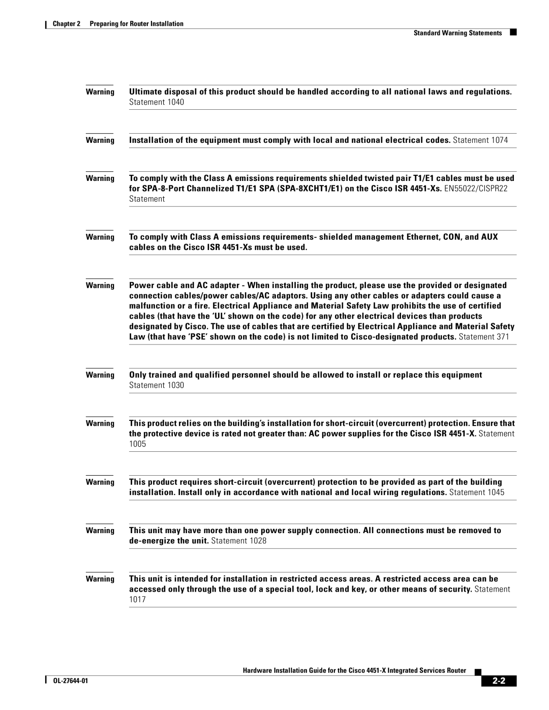 Cisco Systems ISR4451XK9 manual 