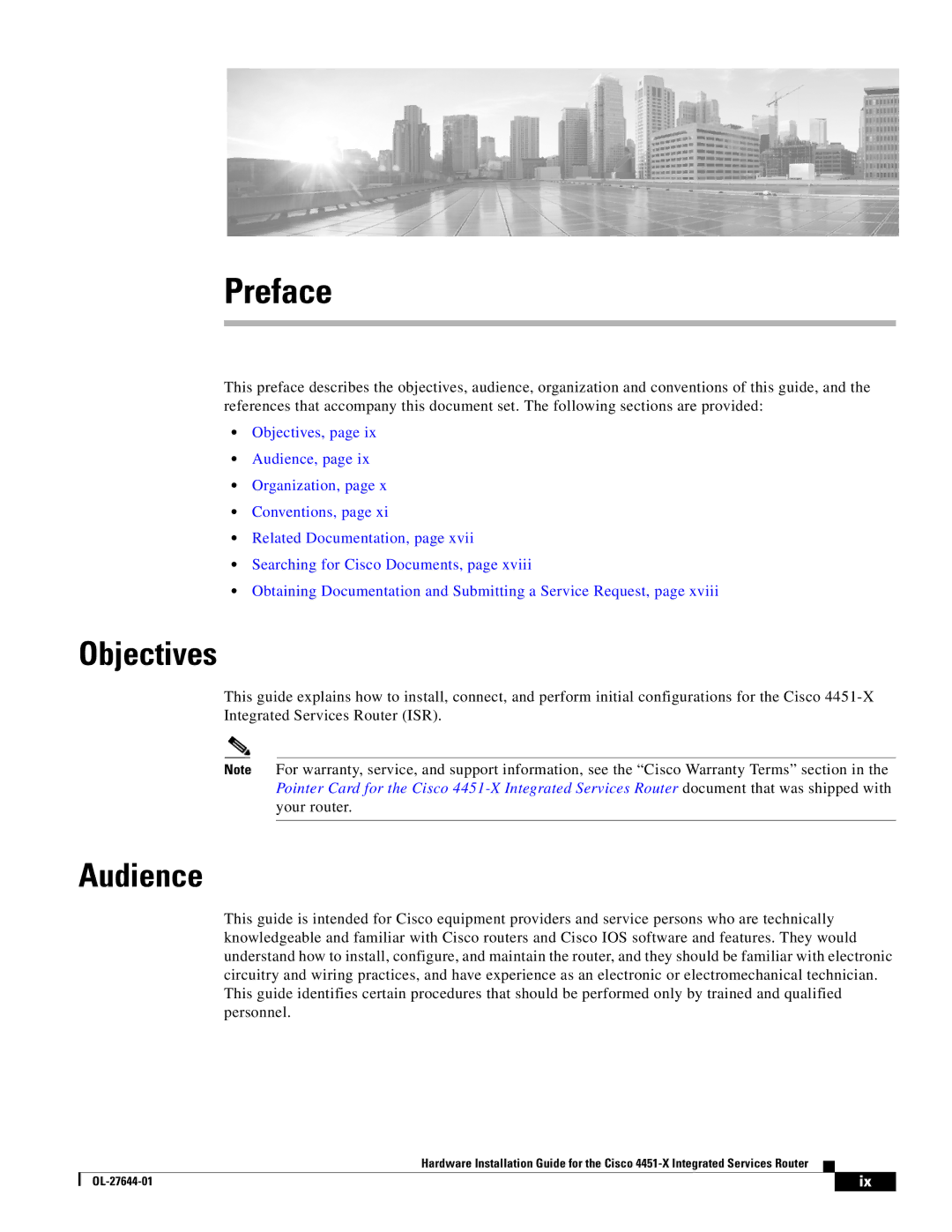 Cisco Systems ISR4451XK9 manual Objectives, Audience 