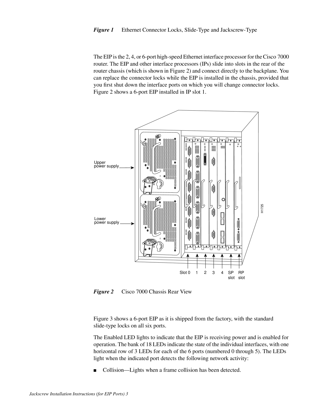 Cisco Systems Jackscrew installation instructions Cisco 7000 Chassis Rear View 