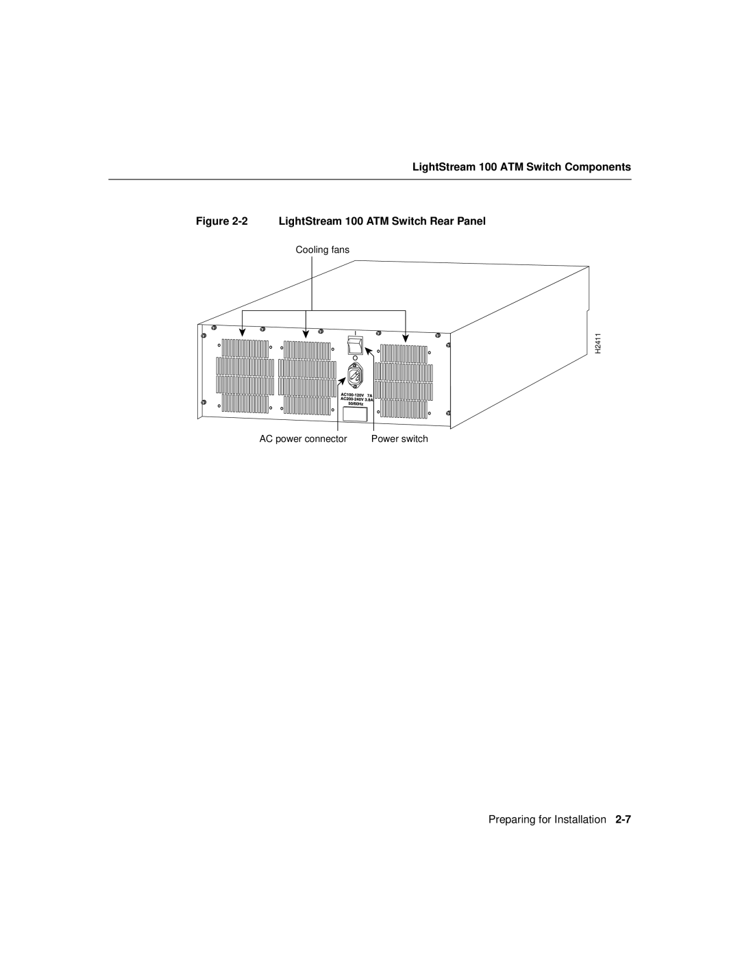 Cisco Systems manual LightStream 100 ATM Switch Rear Panel 