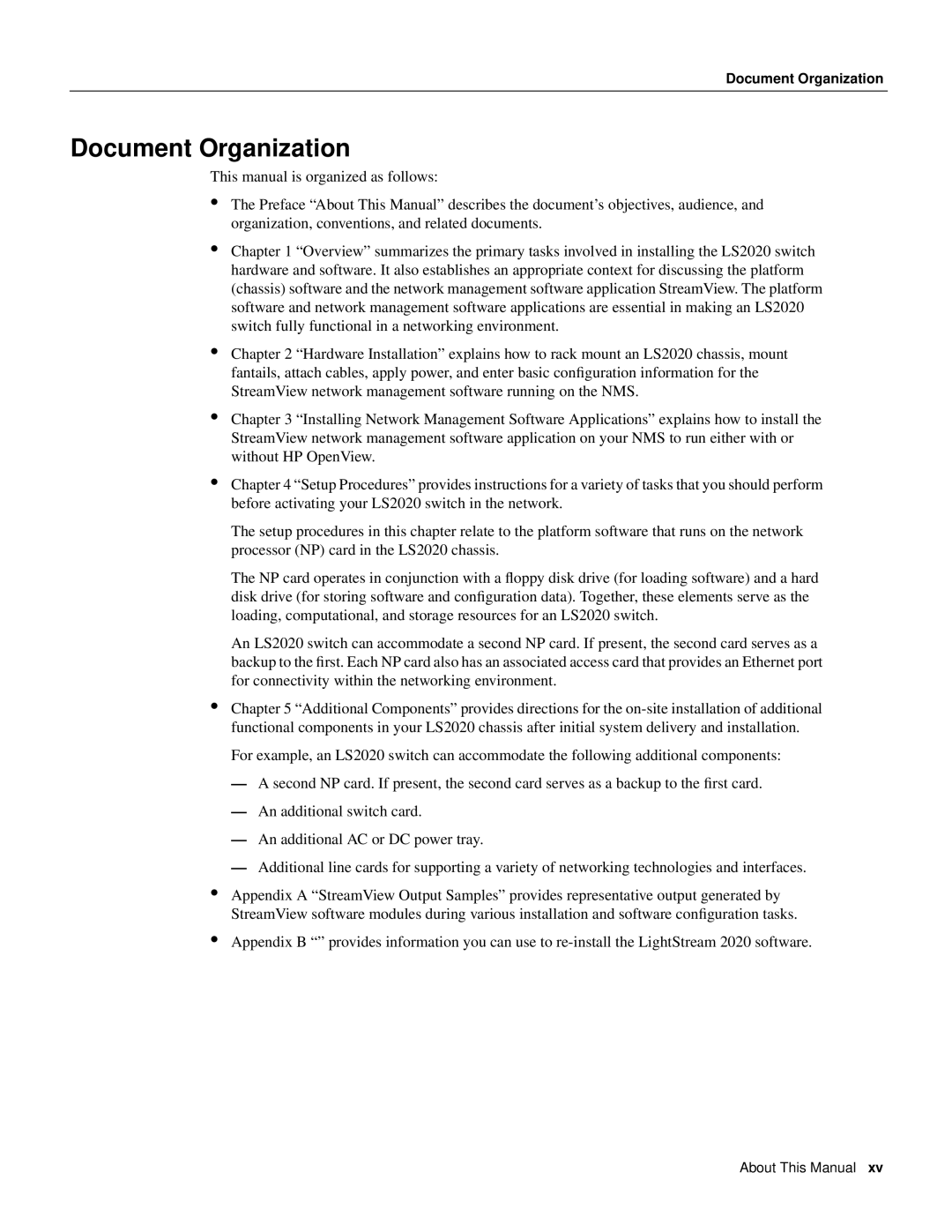 Cisco Systems LS2020 manual Document Organization 
