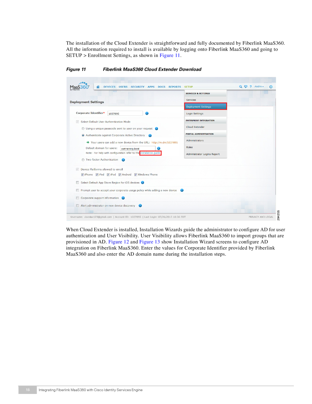 Cisco Systems manual Fiberlink MaaS360 Cloud Extender Download 