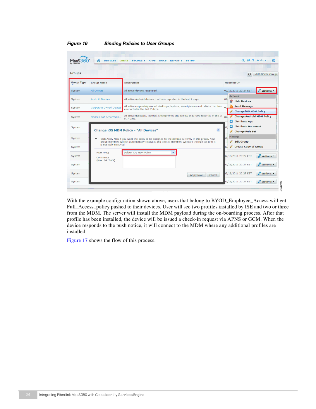 Cisco Systems MaaS360 manual Shows the flow of this process 