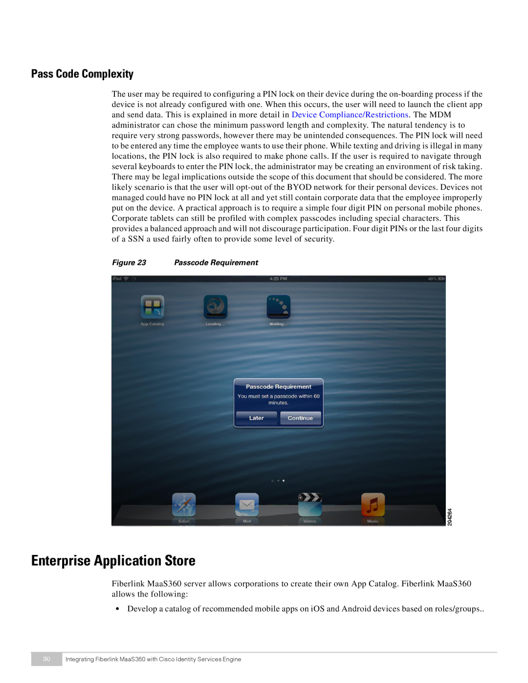 Cisco Systems MaaS360 manual Enterprise Application Store, Pass Code Complexity 