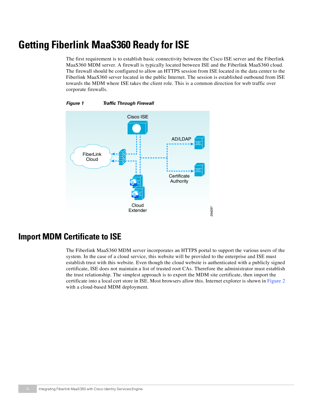 Cisco Systems manual Getting Fiberlink MaaS360 Ready for ISE, Import MDM Certificate to ISE 