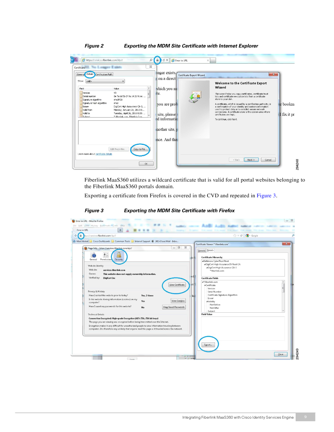 Cisco Systems MaaS360 manual Exporting the MDM Site Certificate with Internet Explorer 