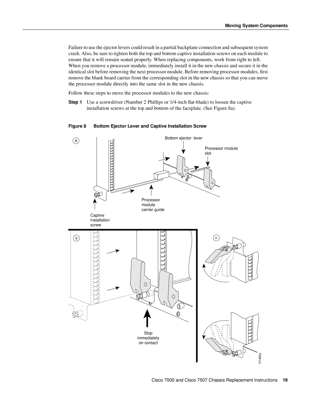 Cisco Systems CHAS-7K, MAS-7507, MAS-7K, CHAS-7507 manual Bottom Ejector Lever and Captive Installation Screw 