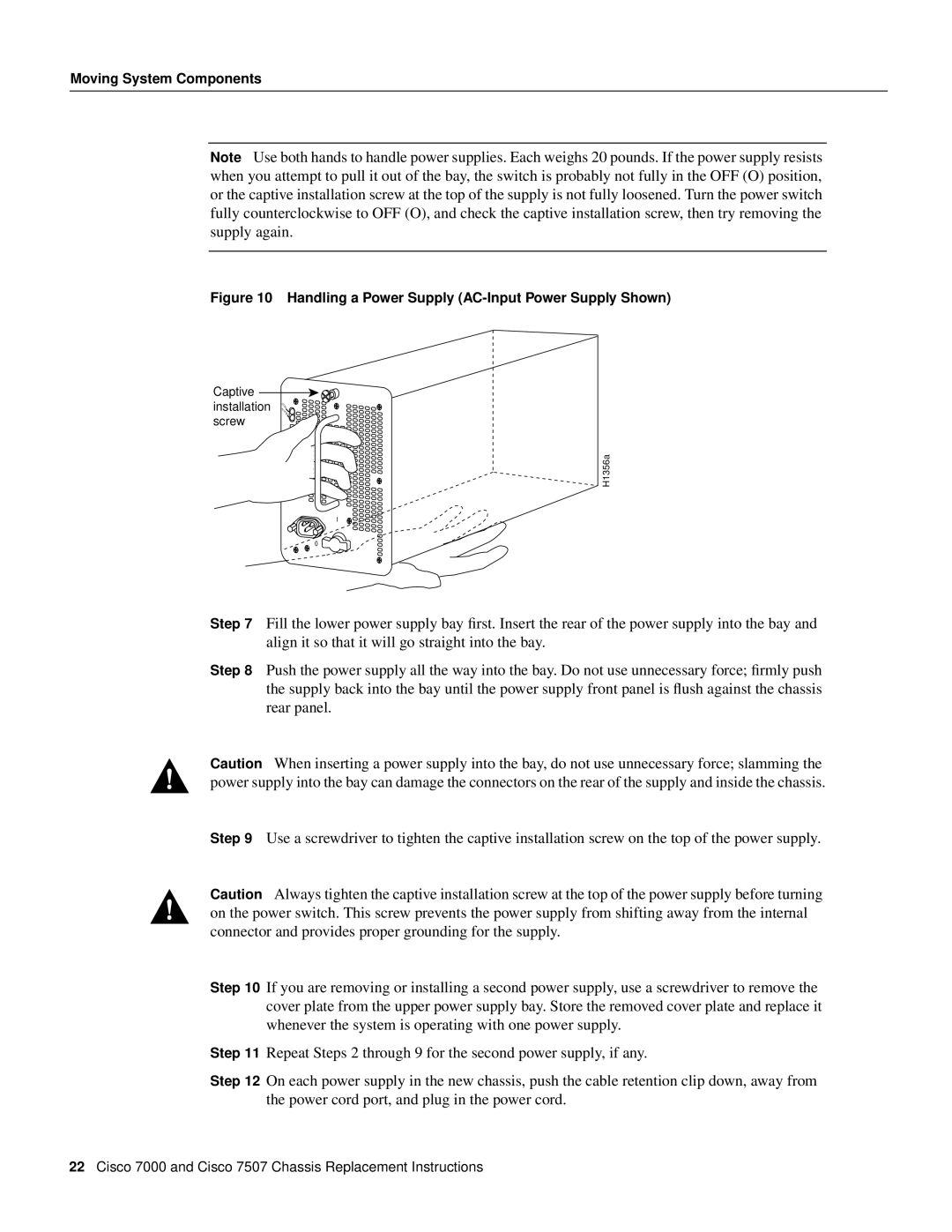 Cisco Systems CHAS-7507, MAS-7507, MAS-7K, CHAS-7K manual Handling a Power Supply AC-Input Power Supply Shown 