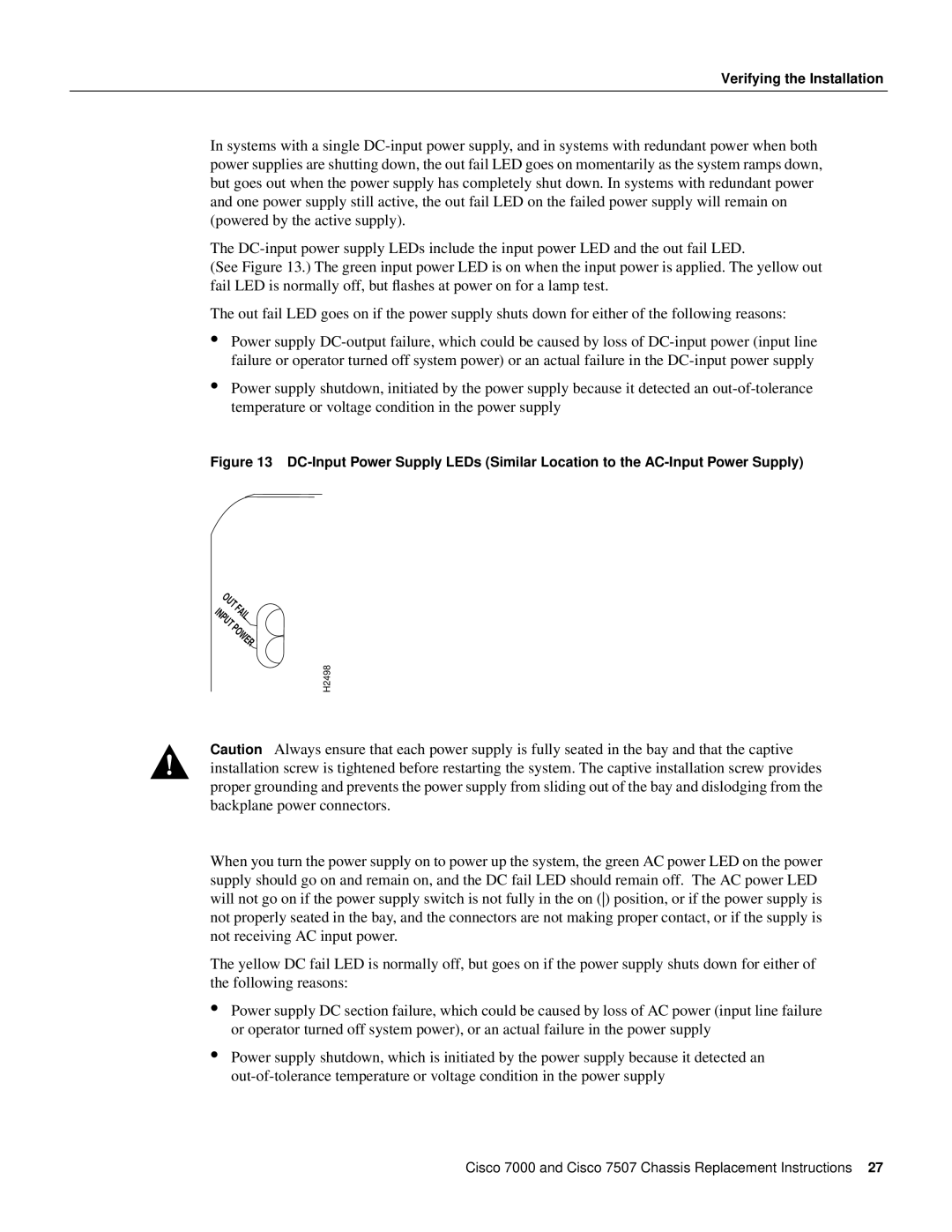 Cisco Systems CHAS-7K, MAS-7507, MAS-7K, CHAS-7507 manual OUT Inputfail Power 