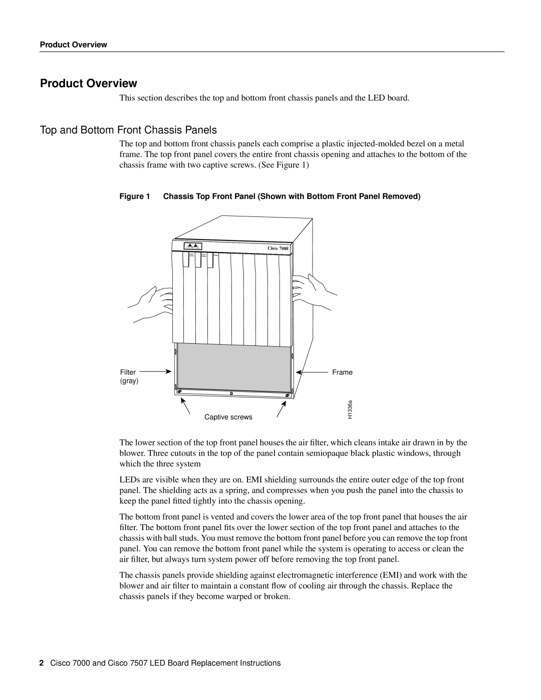 Cisco Systems MAS-7KLED manual Product Overview, Top and Bottom Front Chassis Panels 