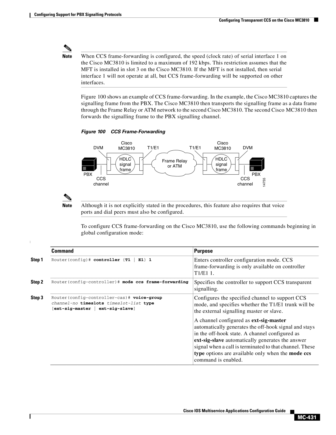 Cisco Systems MC-413 manual MC-431, CCS Frame-Forwarding 