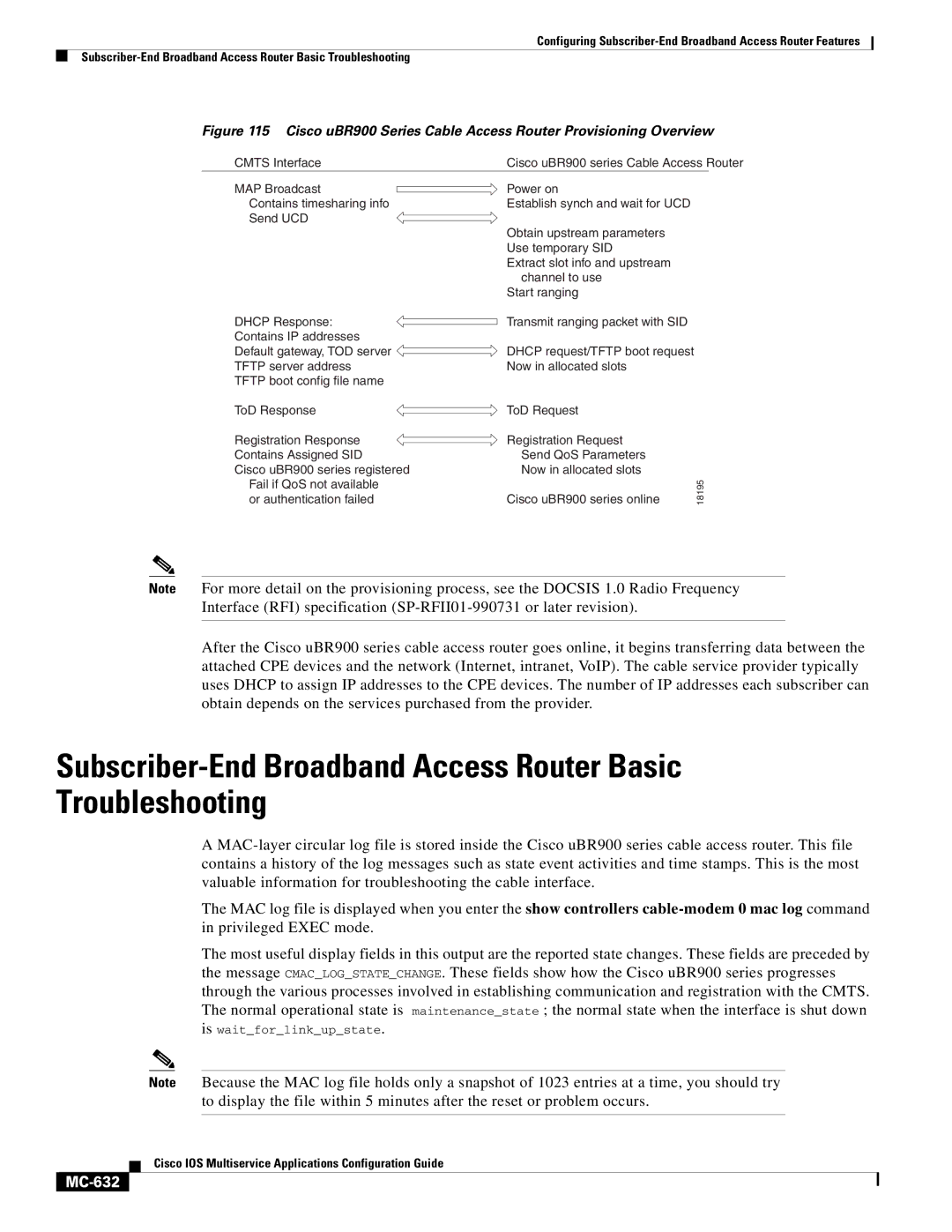 Cisco Systems MC-607 manual Subscriber-End Broadband Access Router Basic Troubleshooting, MC-632 