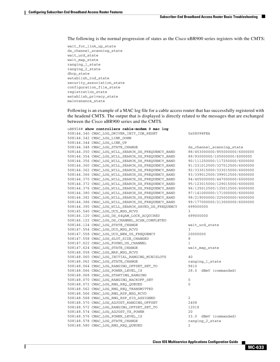 Cisco Systems MC-607 manual MC-633, Waitforlinkupstate 