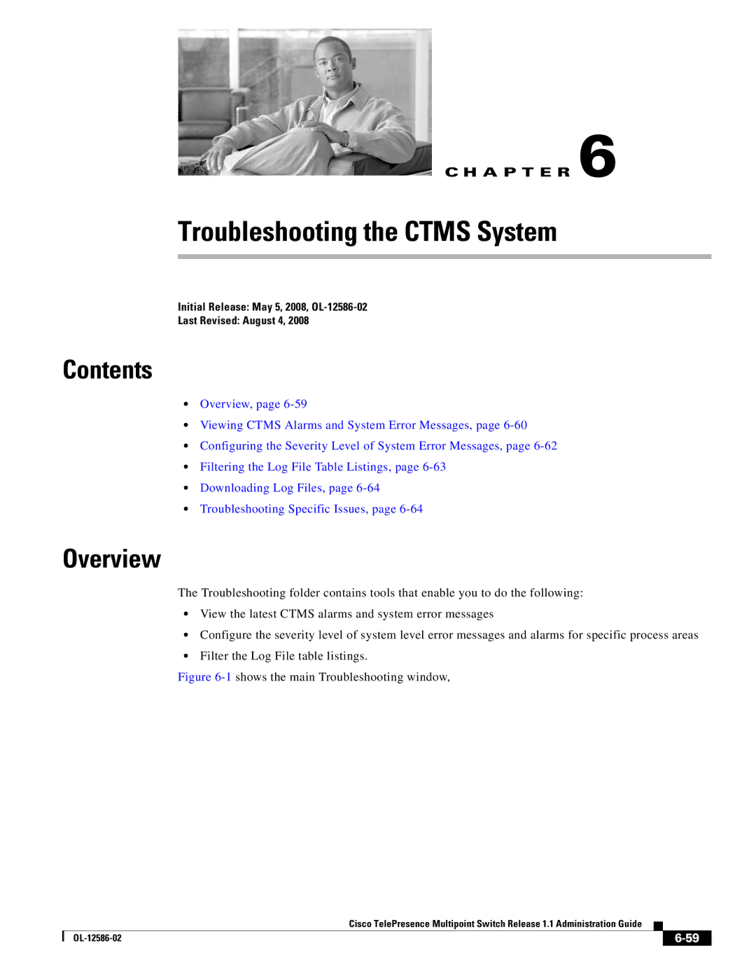 Cisco Systems MCS 7800 Series manual Troubleshooting the Ctms System 