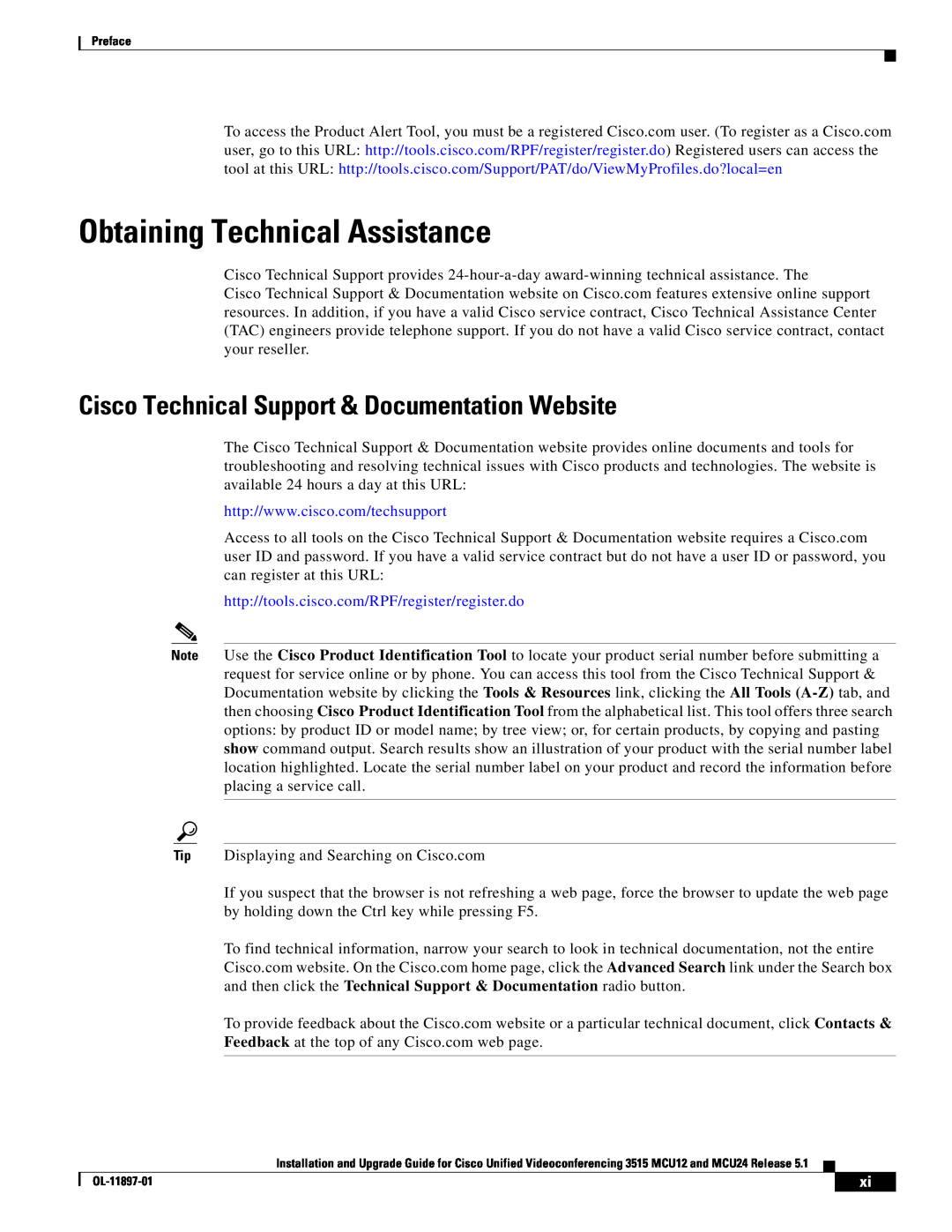 Cisco Systems MCU24 manual Obtaining Technical Assistance, Cisco Technical Support & Documentation Website 
