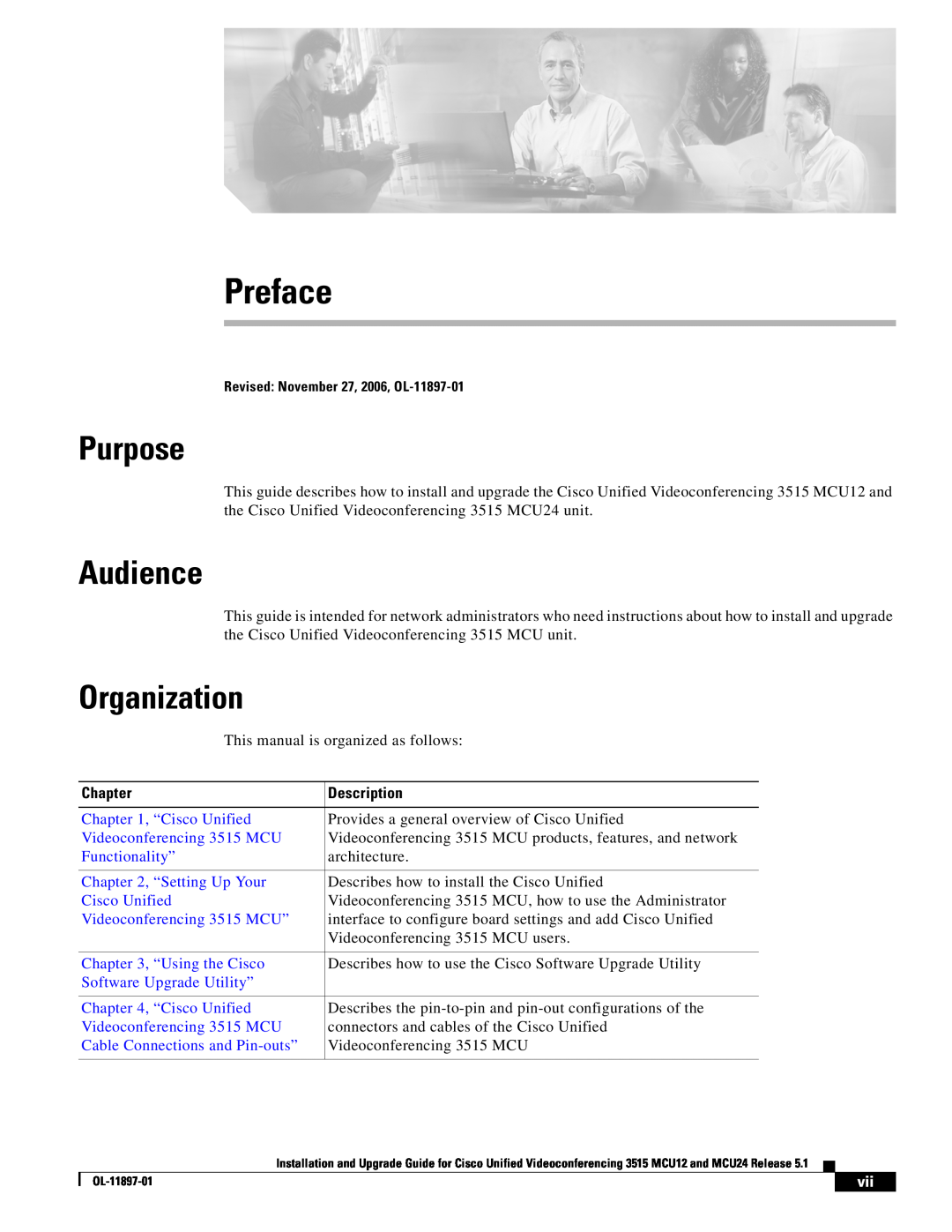 Cisco Systems MCU24 manual Preface, Purpose, Audience, Organization 