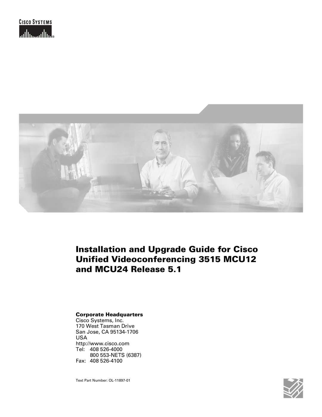 Cisco Systems MCU24 manual Corporate Headquarters, Text Part Number OL-11897-01 