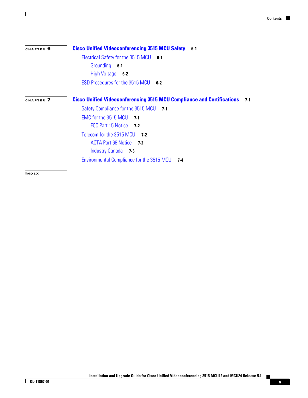 Cisco Systems MCU24 manual Cisco Unified Videoconferencing 3515 MCU Safety 