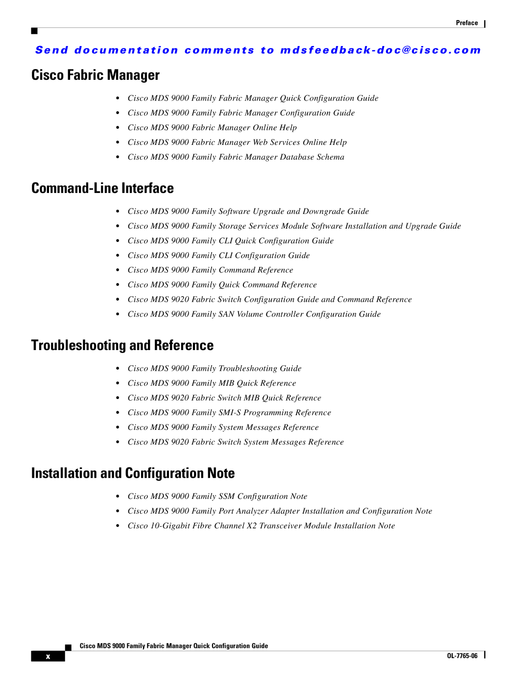 Cisco Systems MDS 9000 appendix Cisco Fabric Manager, Command-Line Interface, Troubleshooting and Reference 