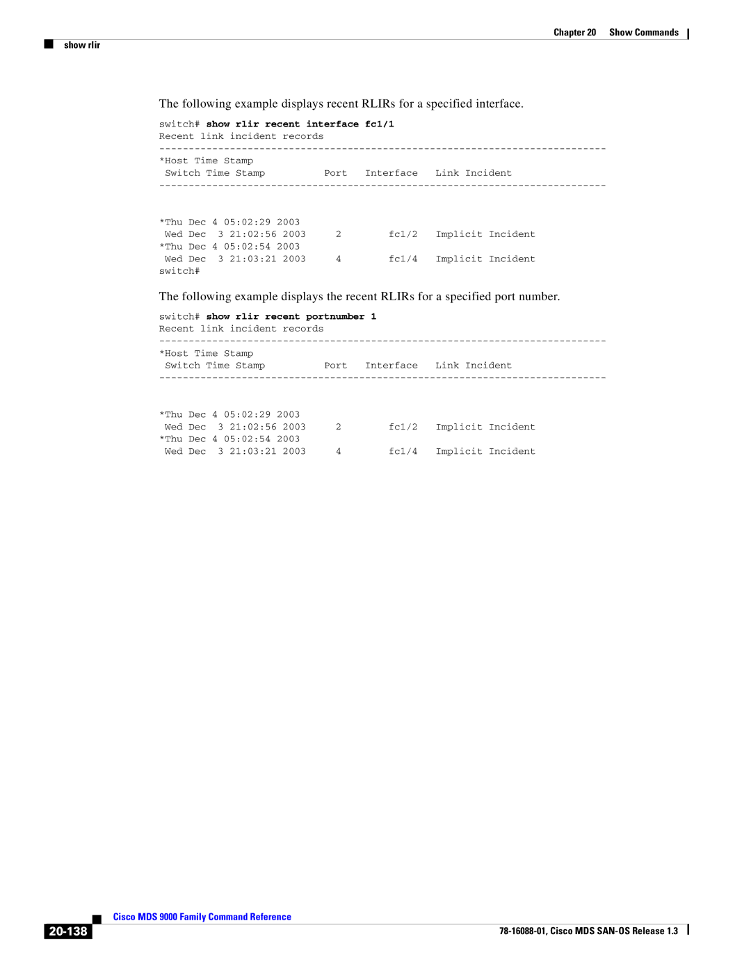 Cisco Systems MDS 9000 manual 20-138, Wed Dec, Fc1/2 Implicit, Fc1/4 Implicit 