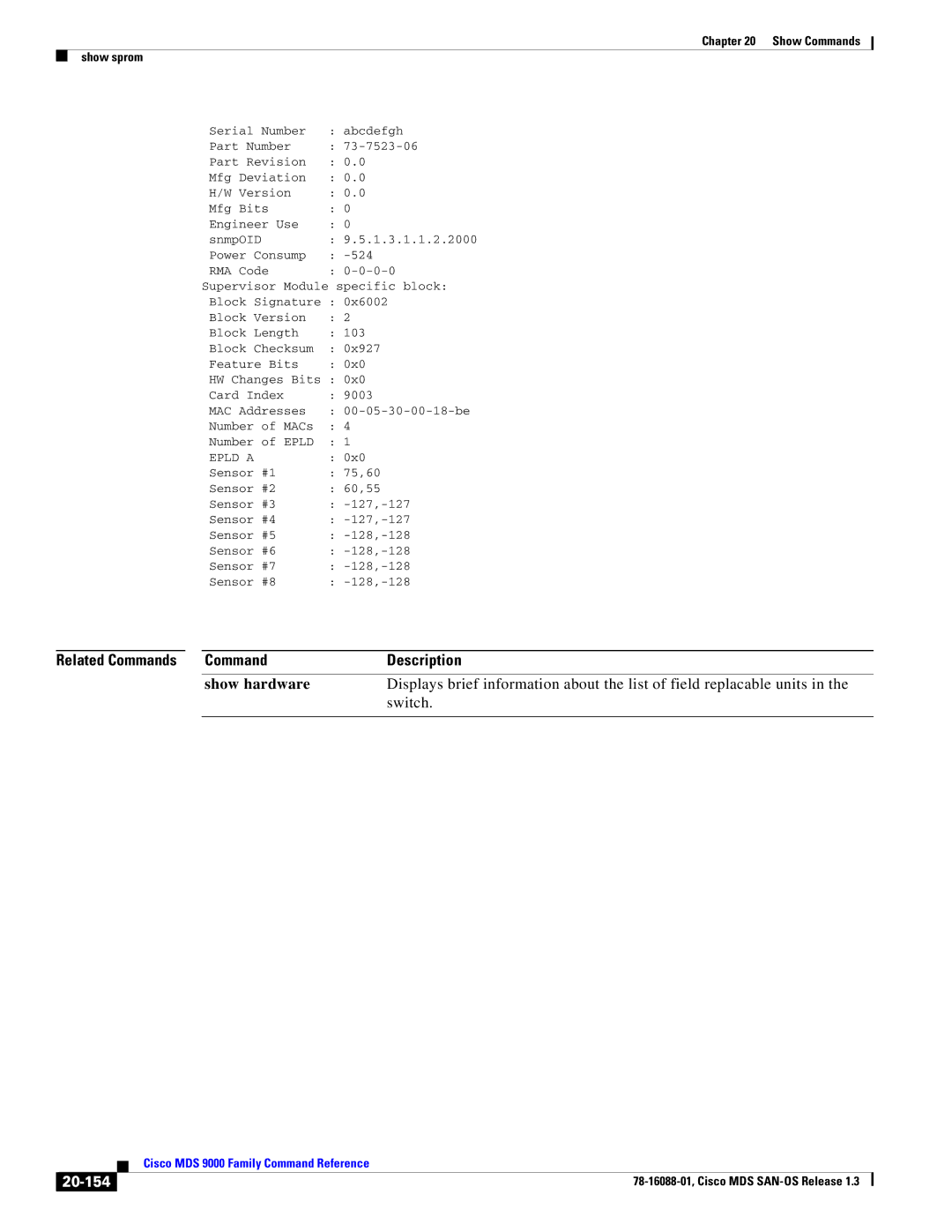 Cisco Systems MDS 9000 manual 20-154, Epld Epld a 