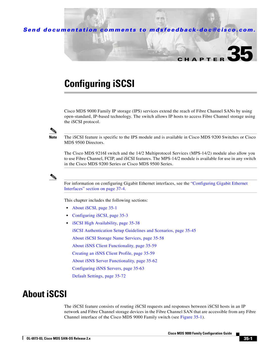 Cisco Systems MDS 9000 setup guide Configuring iSCSI 