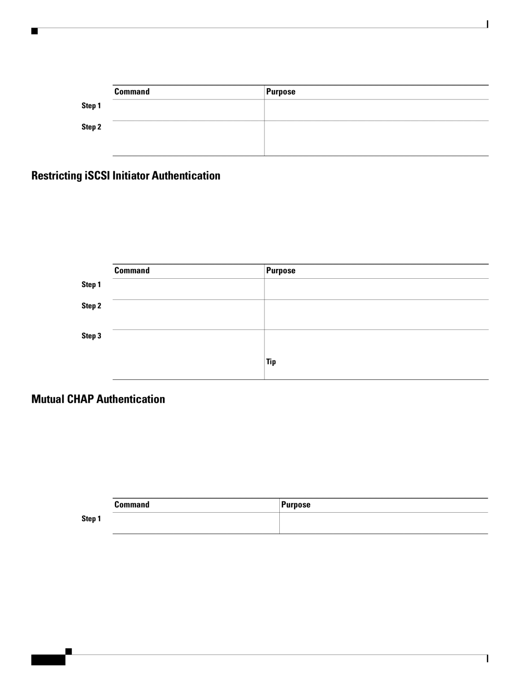 Cisco Systems MDS 9000 setup guide Restricting iSCSI Initiator Authentication, Mutual Chap Authentication 