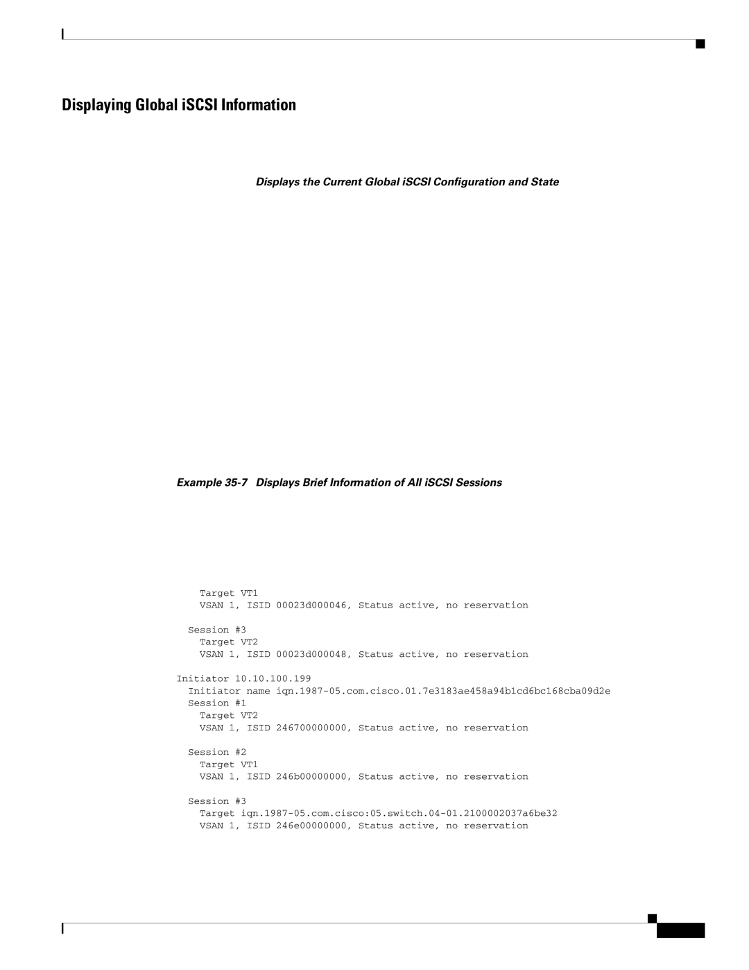 Cisco Systems MDS 9000 setup guide Displaying Global iSCSI Information 