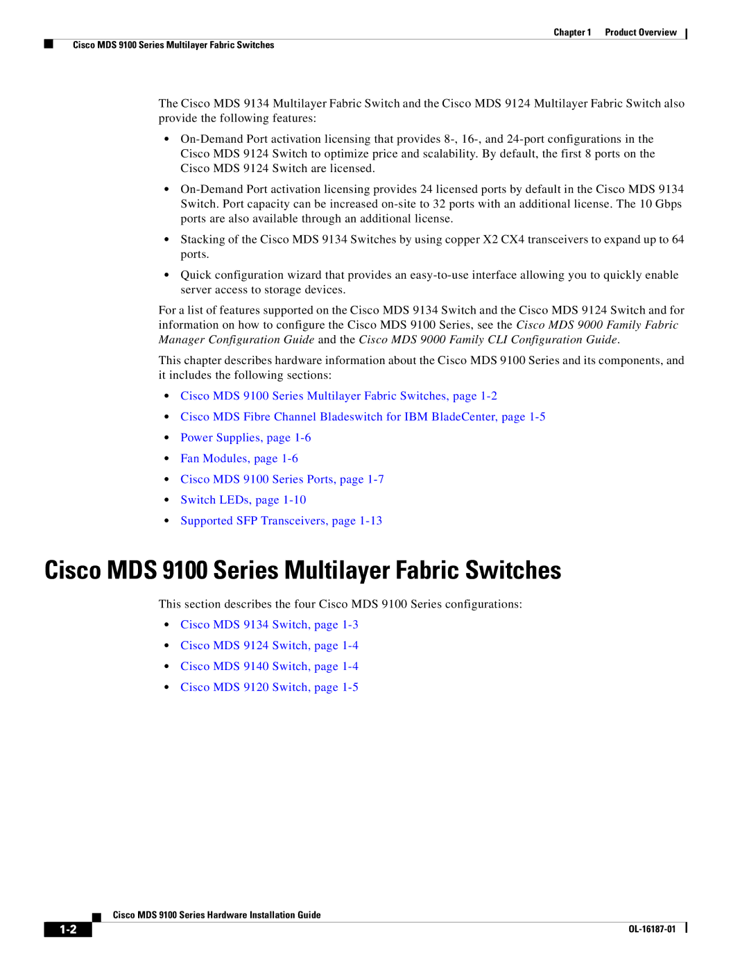 Cisco Systems manual Cisco MDS 9100 Series Multilayer Fabric Switches 