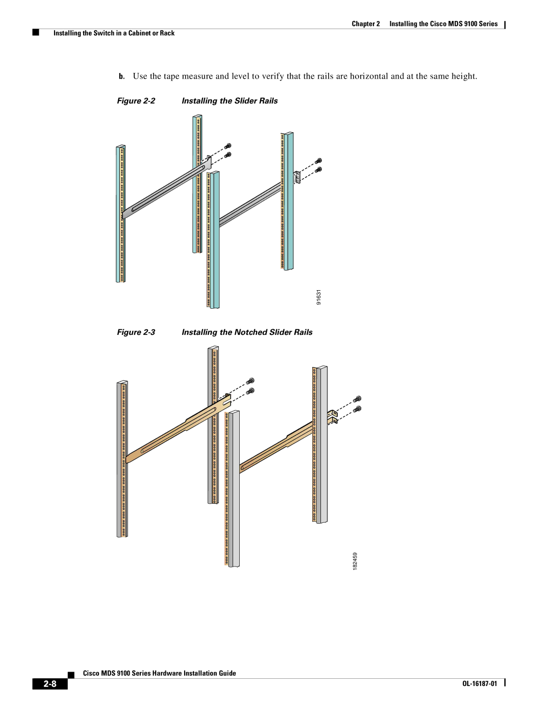 Cisco Systems MDS 9100 Series manual Installing the Slider Rails 