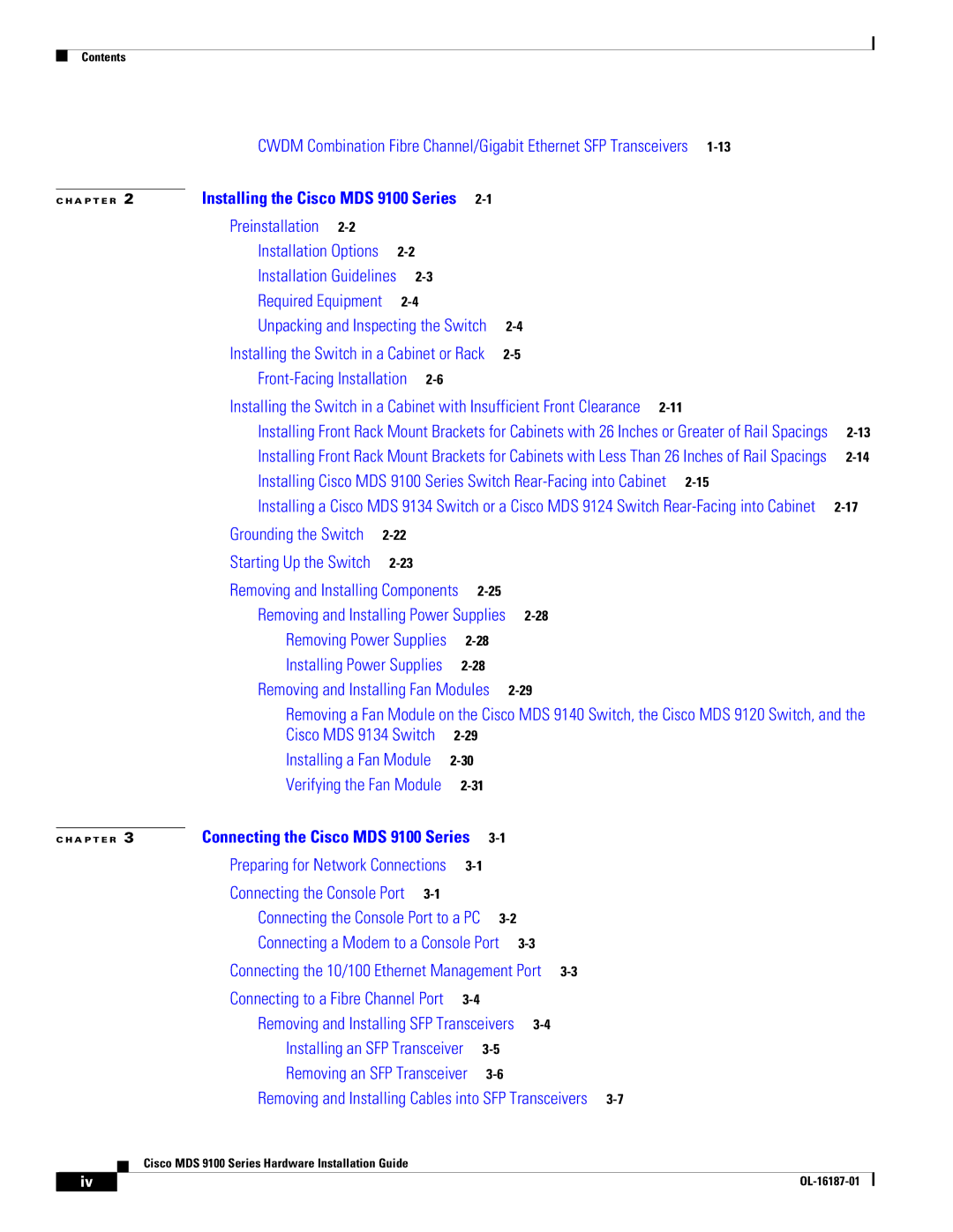 Cisco Systems MDS 9100 Series manual Preinstallation 