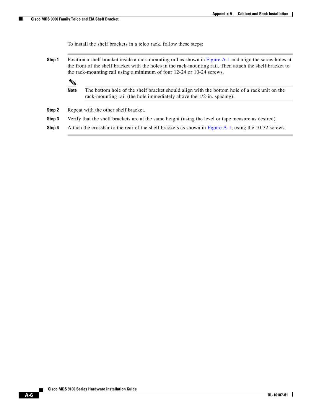 Cisco Systems manual Cisco MDS 9100 Series Hardware Installation Guide 