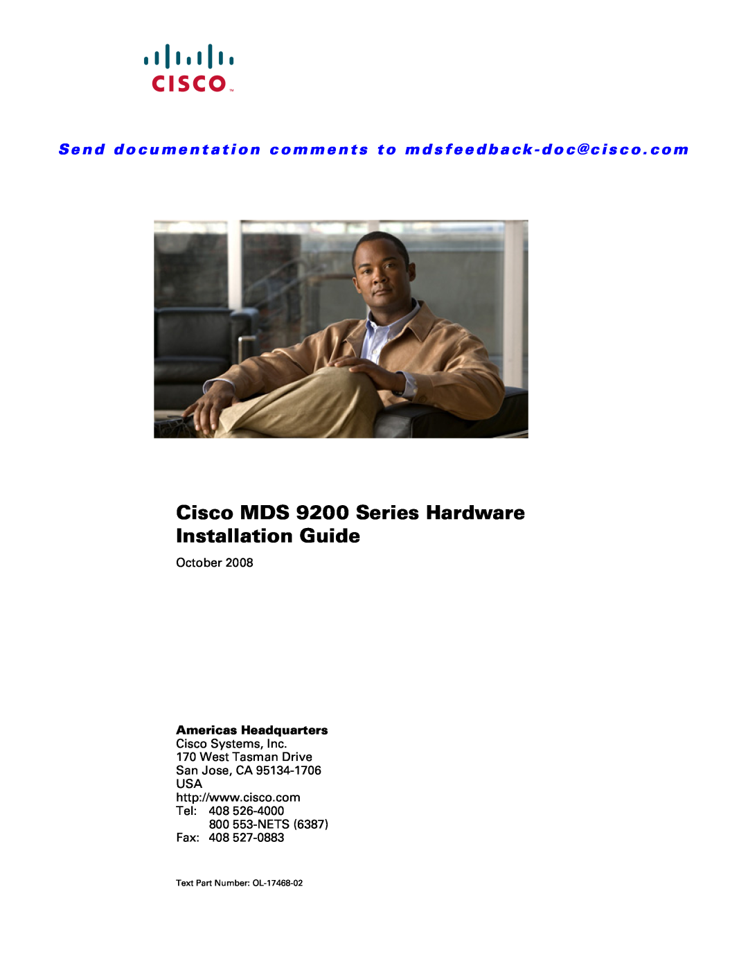 Cisco Systems manual Cisco MDS 9200 Series Hardware Installation Guide, October, 800 553-NETS Fax 408 