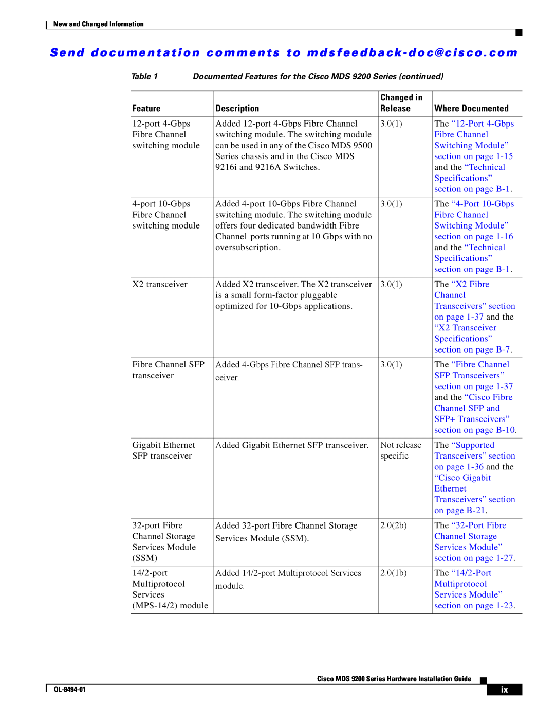 Cisco Systems MDS 9200 Series The “12-Port 4-Gbps, and the “Technical, section on page B-1, The “4-Port 10-Gbps, Channel 